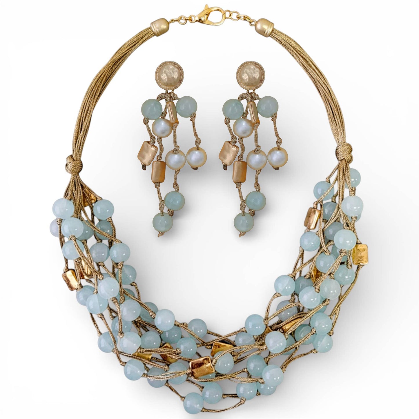 Coastal Beaded Pearl Earrings | Handmade Statement Jewelry: