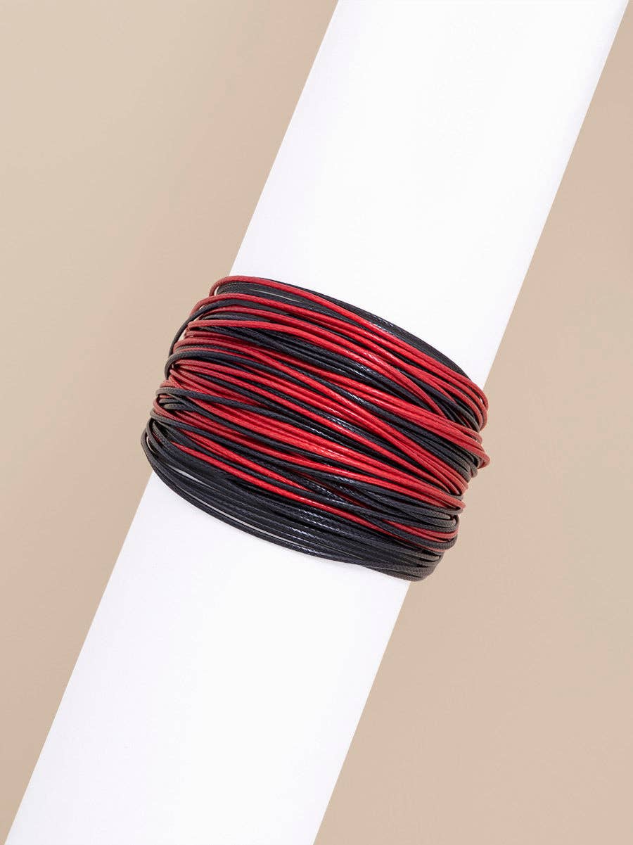 Layered Leather Rope Bracelet: BLK[D]