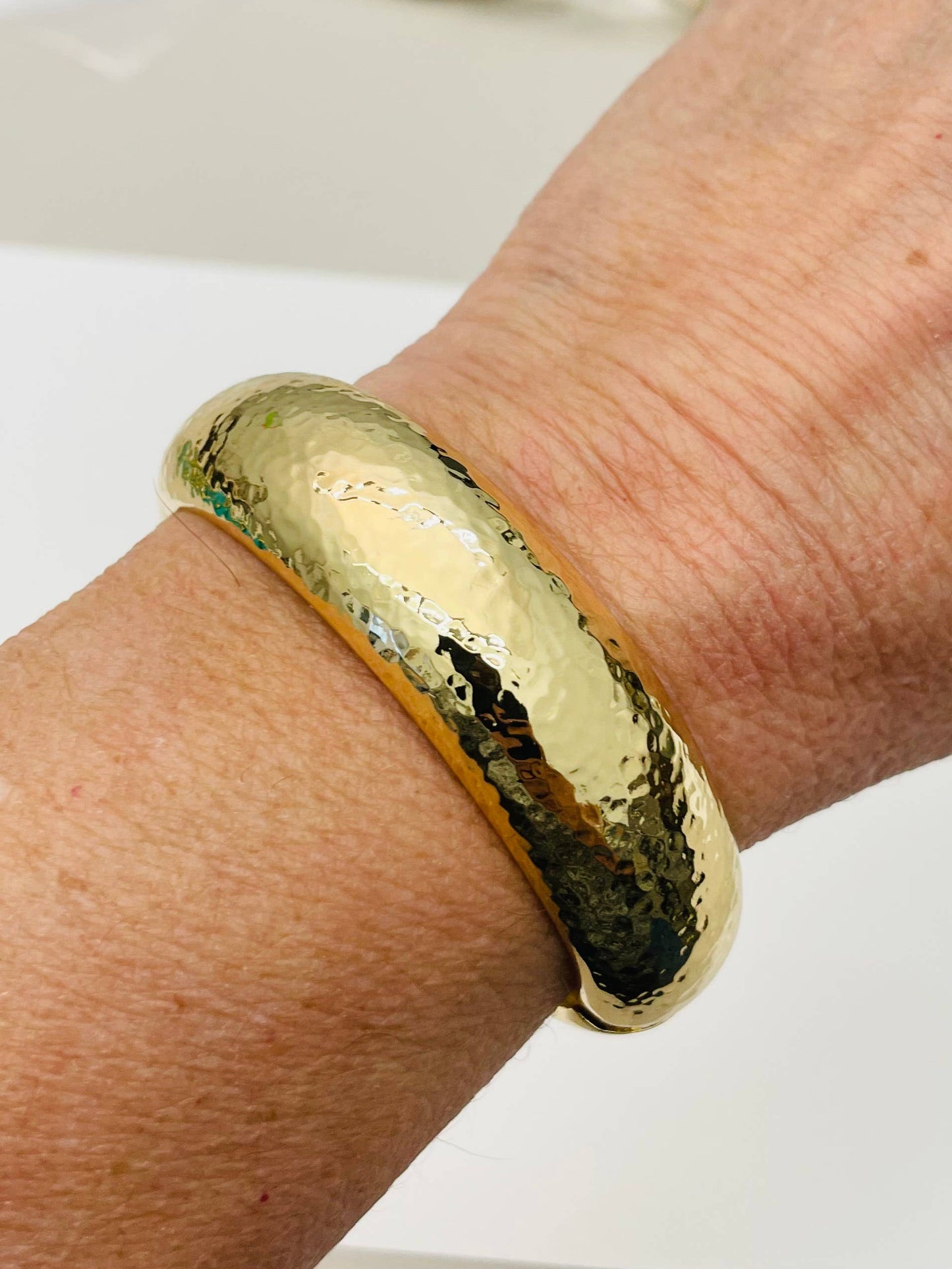 Hammered Hinge Bracelet - Gold