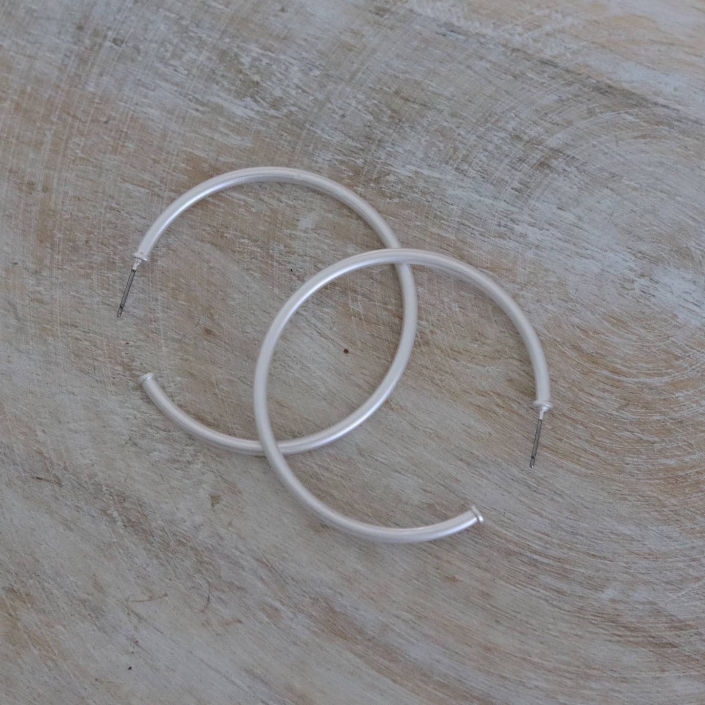 Large Skinny Everyday Silver Hoop Earrings