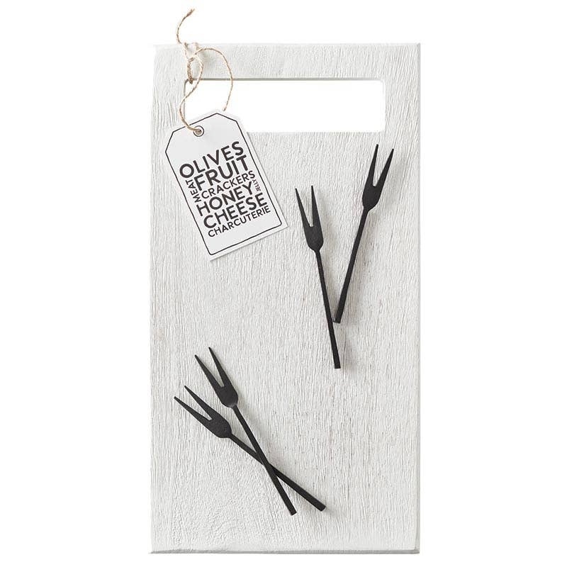 Hammered Appetizer Forks - Matte Black