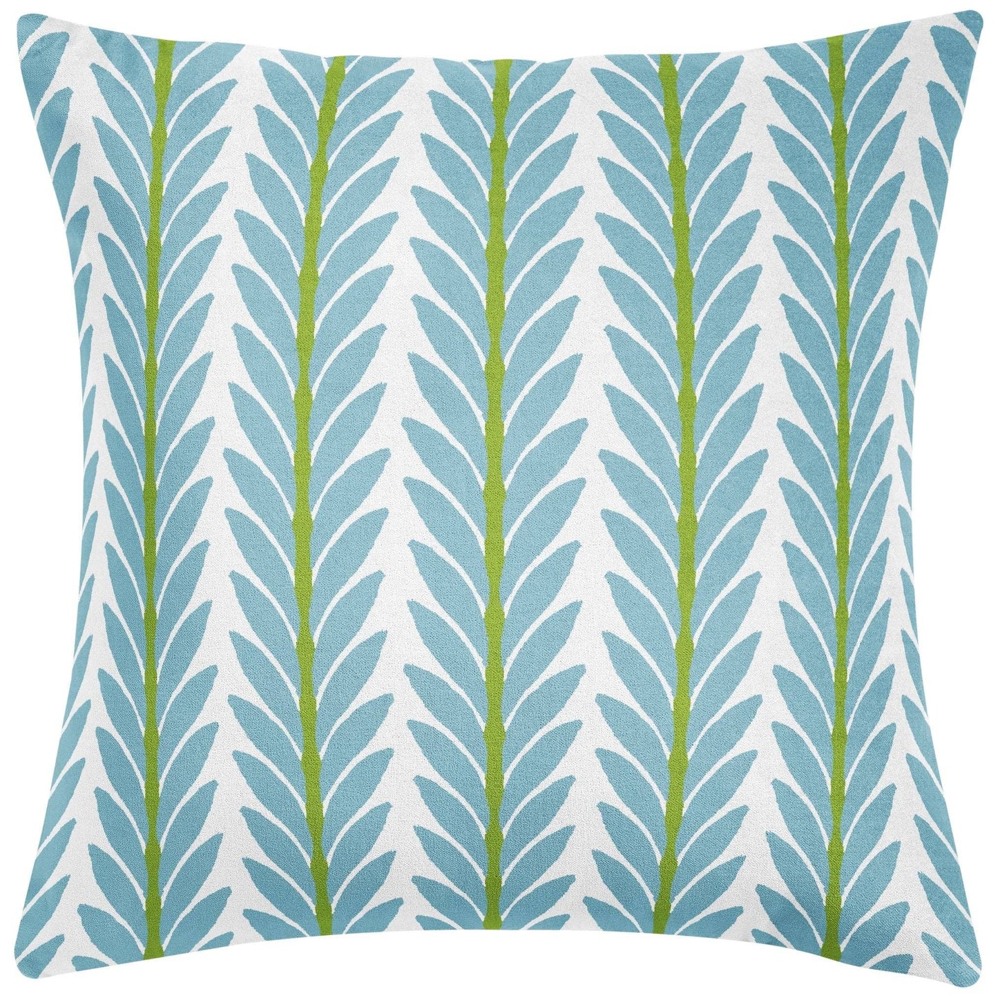 Frond French Blue Decorative Pillow: 22” x 22” Throw Pillow