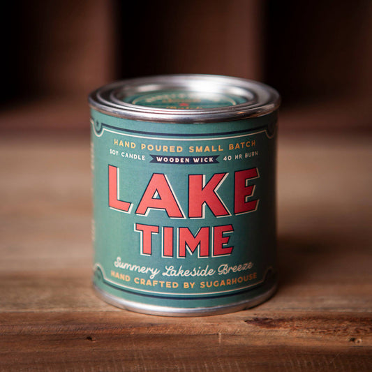 FUN-Lake Time Soy Candle with Wooden Wick