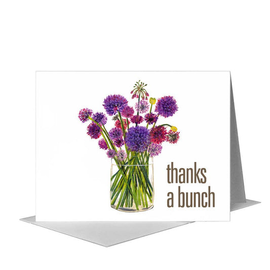 Alliums In Vase, Greeting Card (7203B): A2 Card