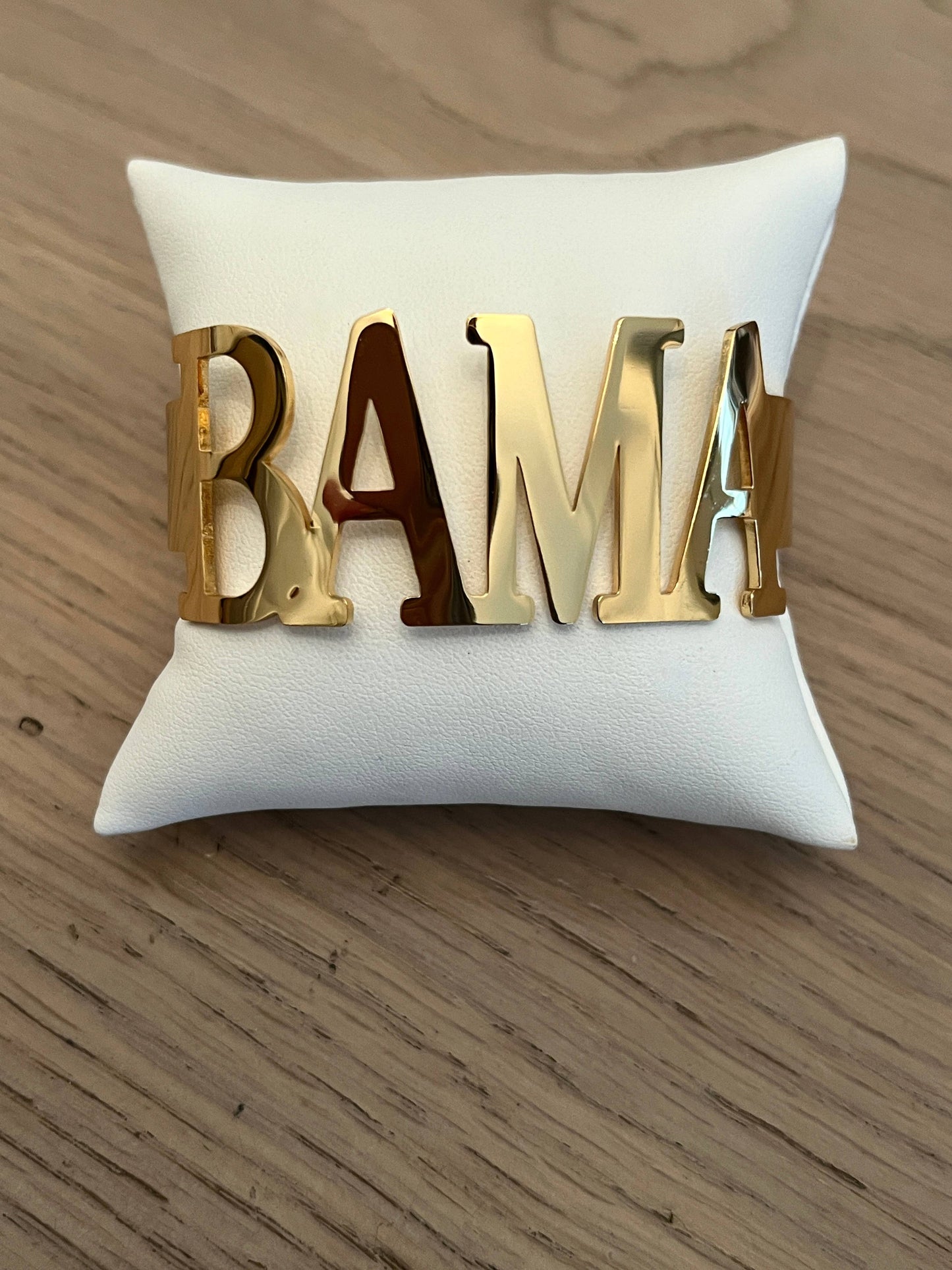 BAMA Bangle Bracelets Tarnish Resistant All Caps -: Yellow Gold / Large