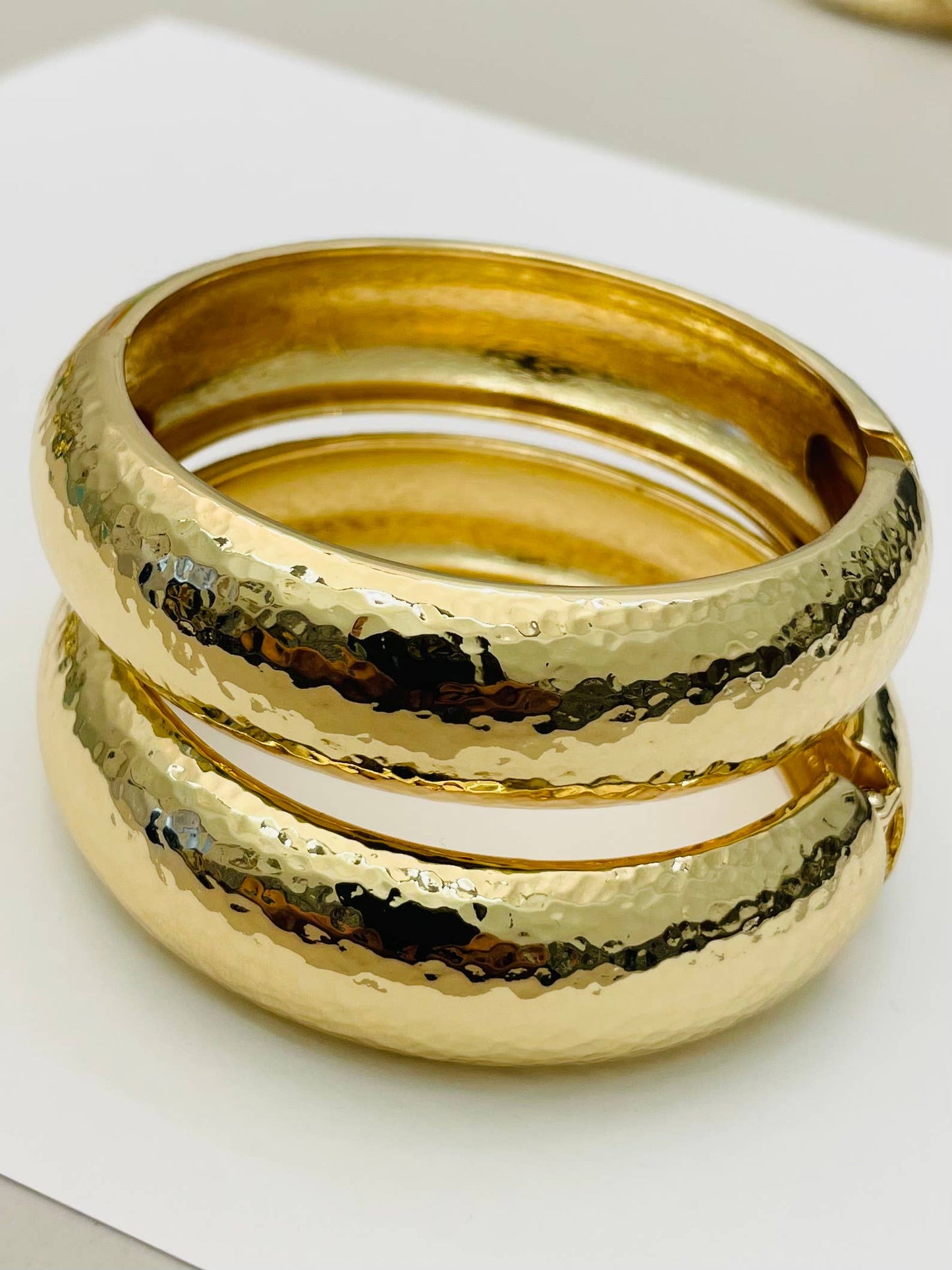 Hammered Hinge Bracelet - Gold