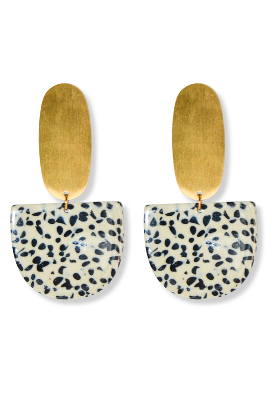 WS Jessica Earrings: Black Dot