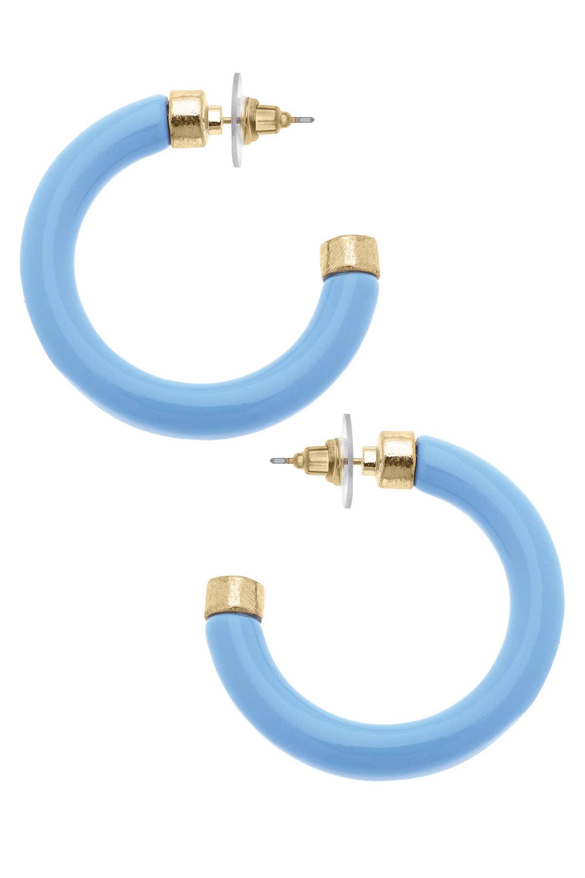 Hillary Resin Hollow Hoop Earrings: Light Pink
