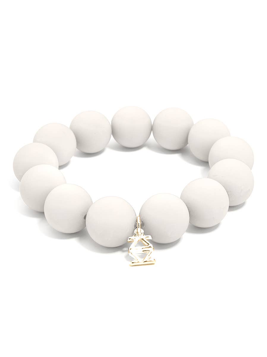 Chunky Matte Beaded Stretch Bracelet Jewelry: Hot Pink