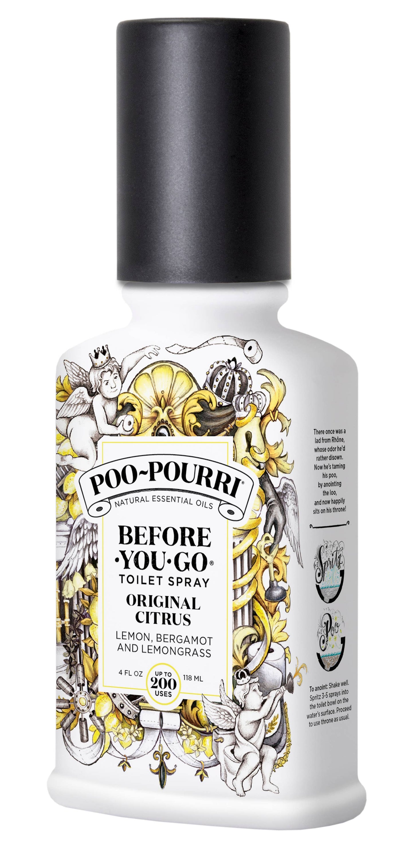 Poo~Pourri Original Citrus Toilet Spray 4oz.: Lemon + Bergamot + Lemongrass