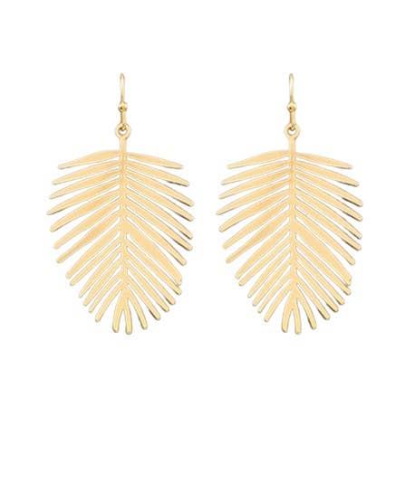 Pierce + Hide - Gold Leaf Earrings | Leaf Dangle
