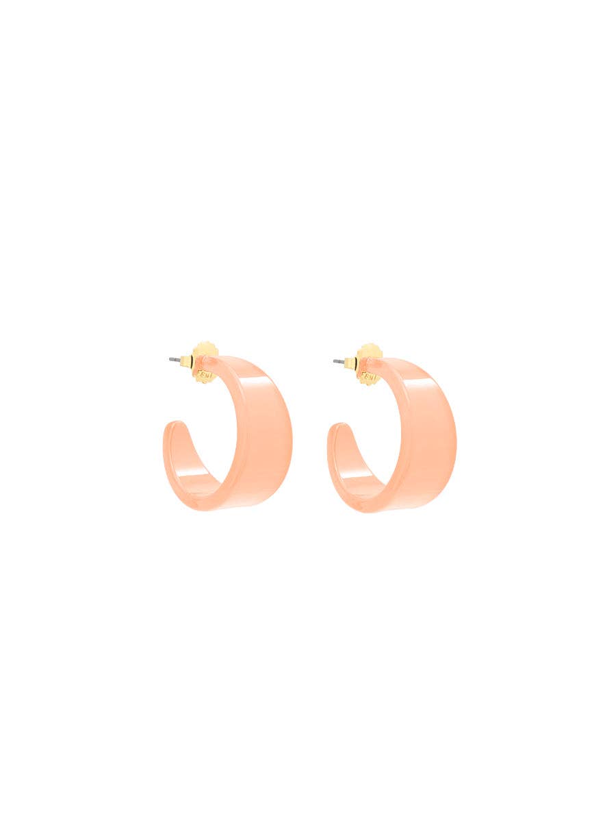 Small Chunky Resin Hoop Earring: PNK