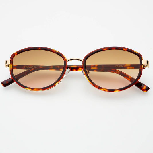 Jordan Acetate Oval Sunglasses : Amber Tortoise / Brown