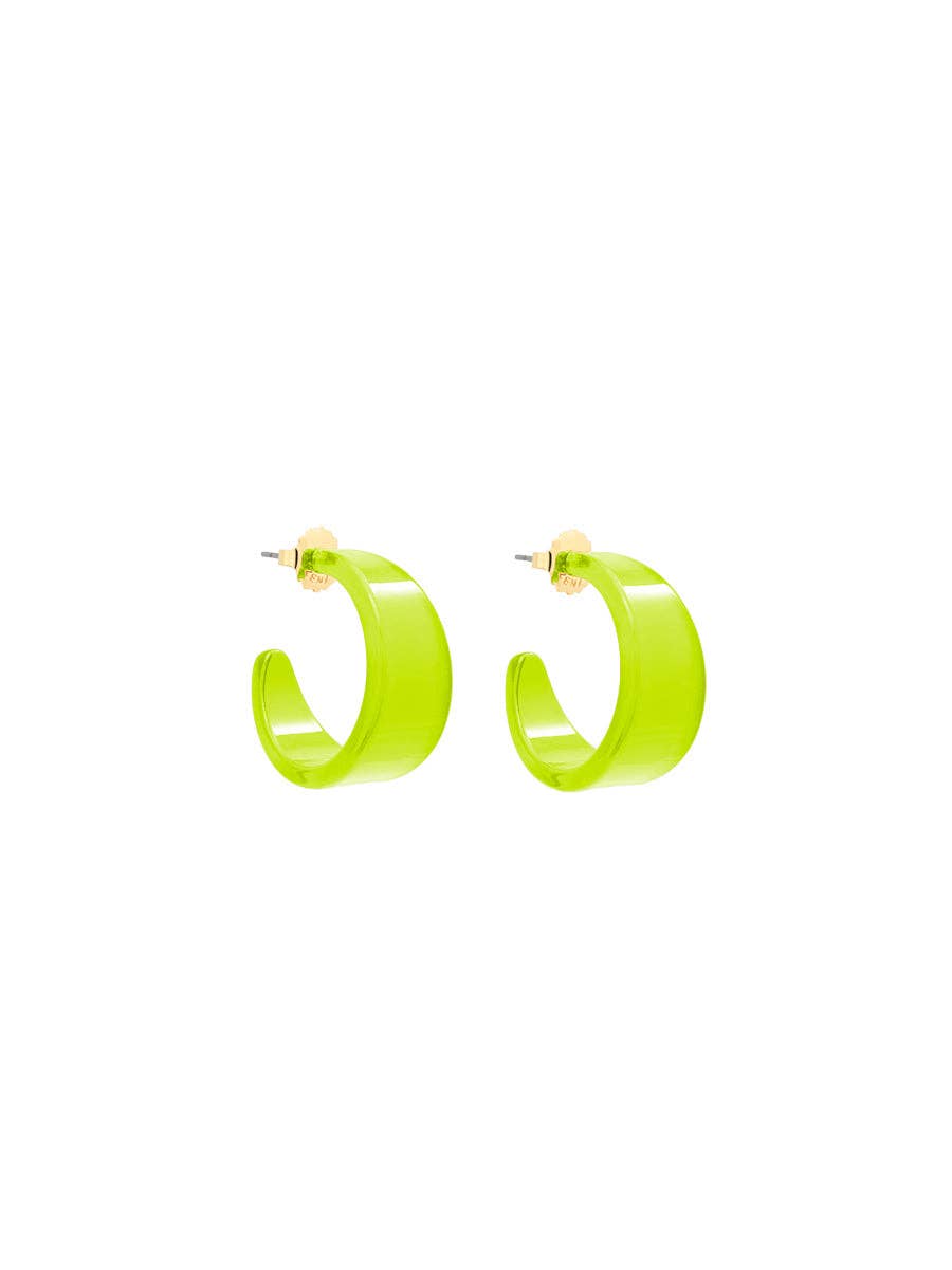 Small Chunky Resin Hoop Earring: COBALT