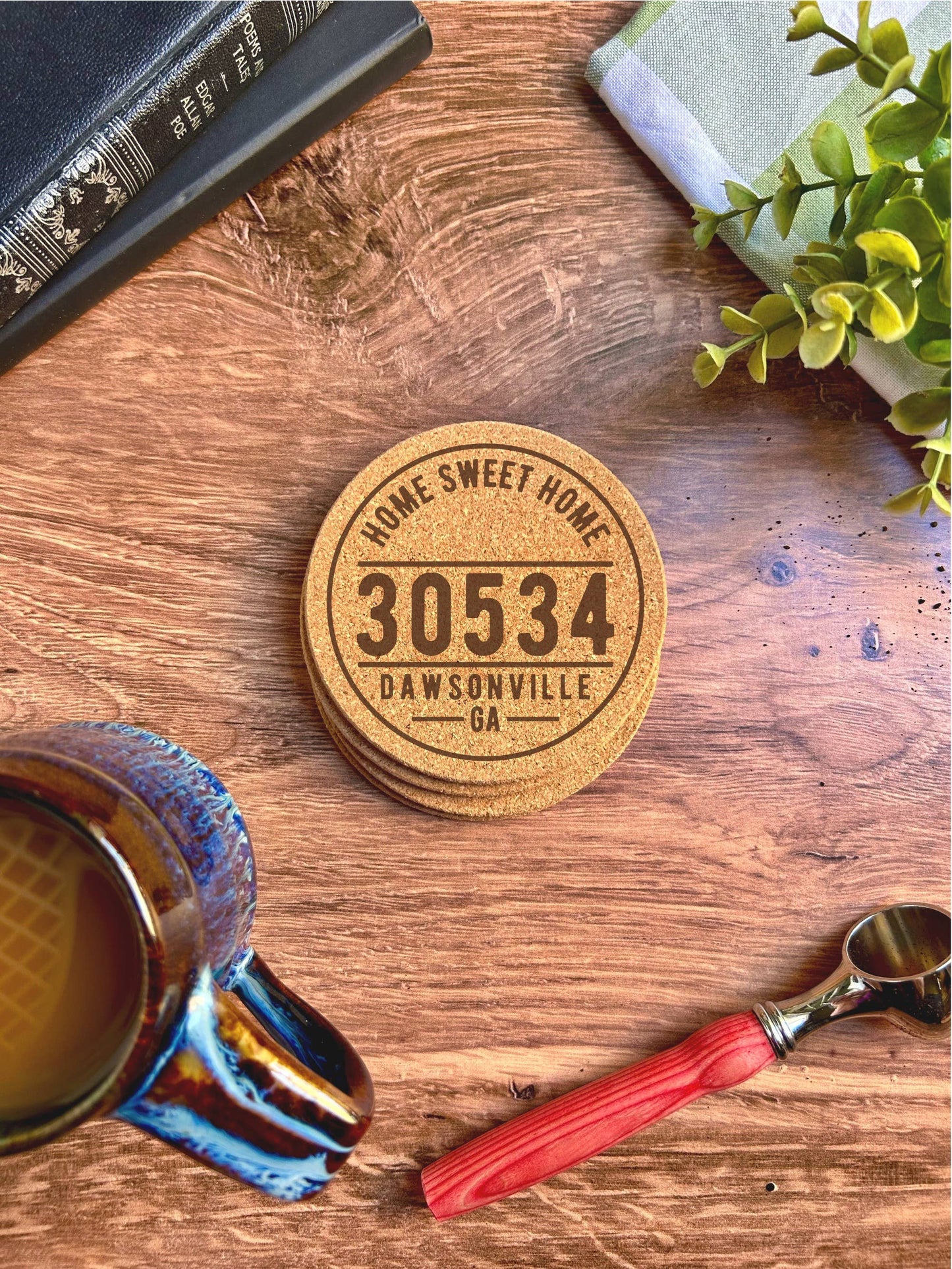 Clayton, Ga 30525 Cork Coasters - Sold Individually