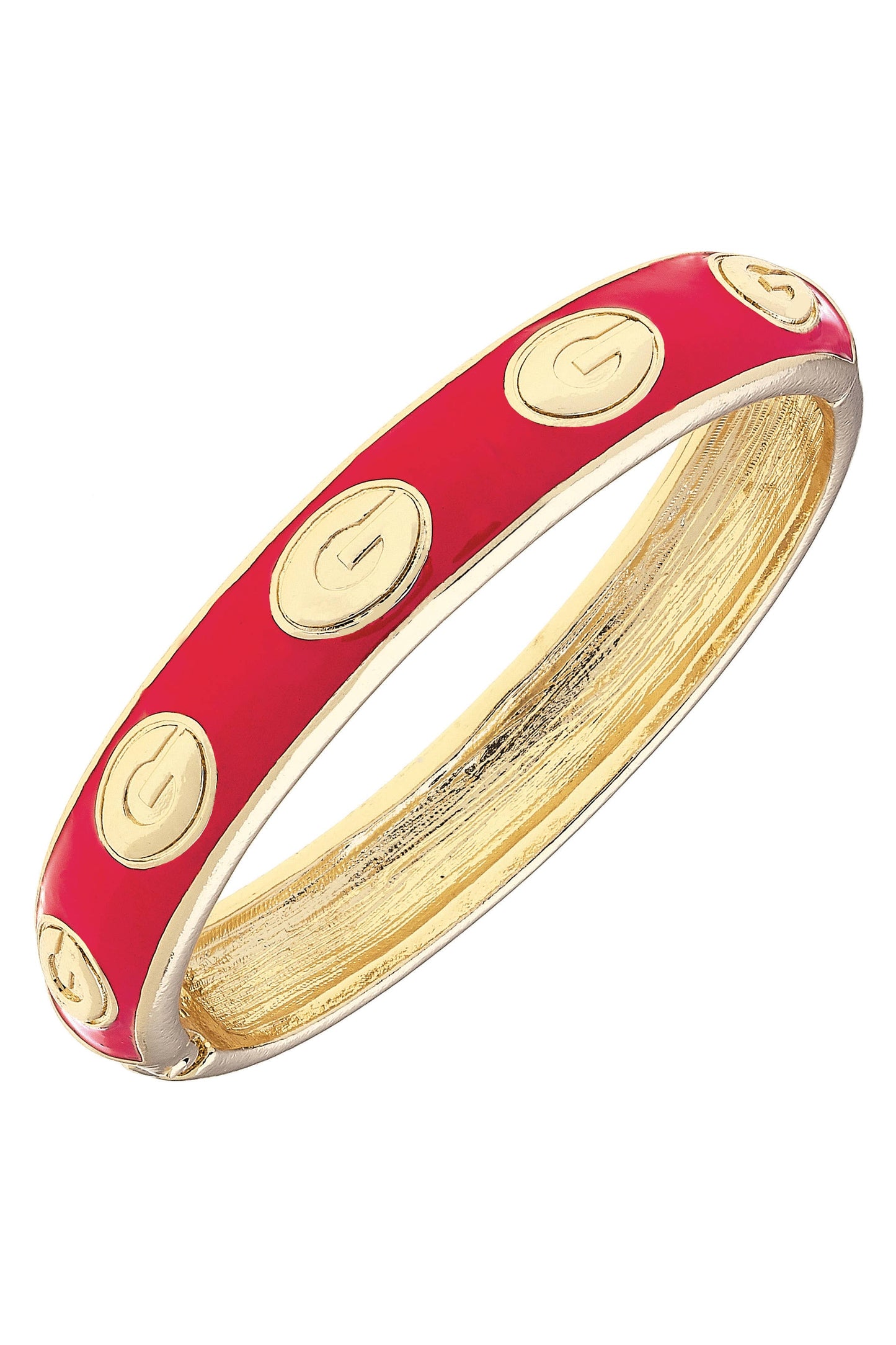 Georgia Bulldogs Sculpted Enamel Logo Hinge Bangle in Red: Red