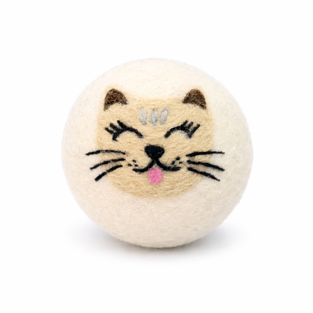 Cats: Eco Wool Dryer Balls Fair Trade: Black Cat
