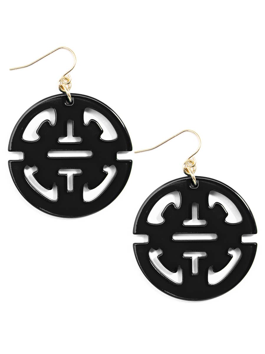 Traveling Resin Drop Earring: Black