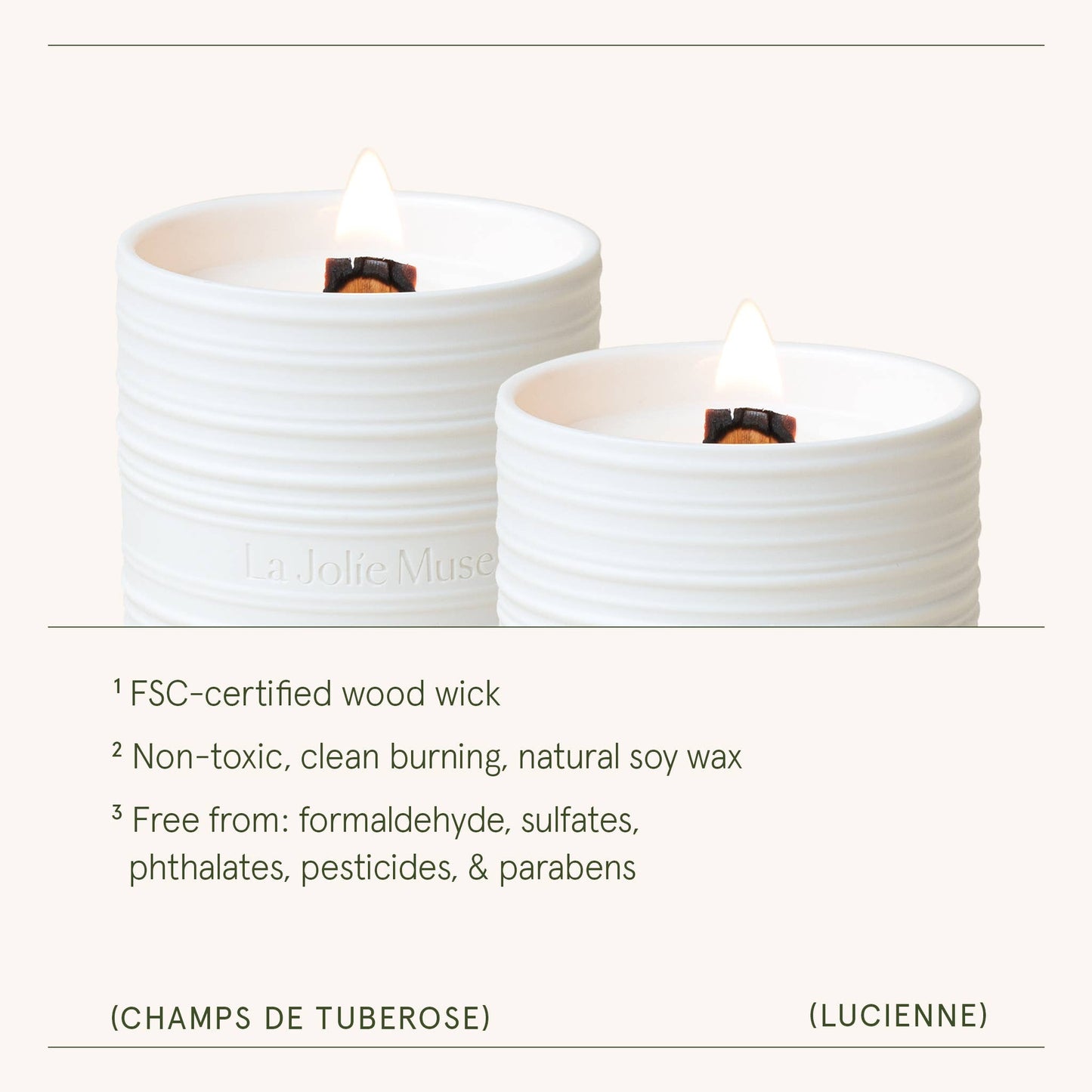 La Jolie Muse Lucienne - Champs de Tuberose 8oz Candle