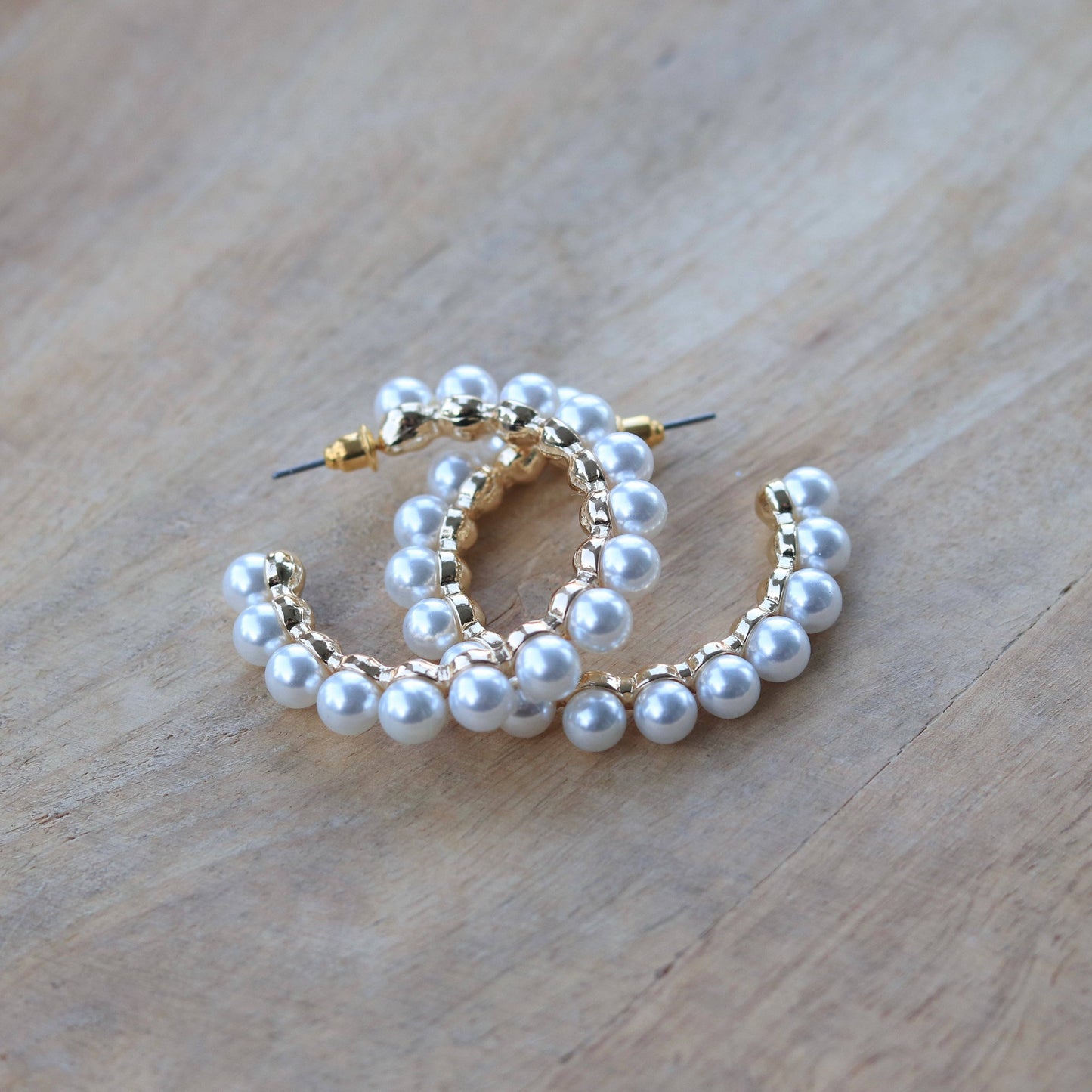 Pearl Hoops Earrings