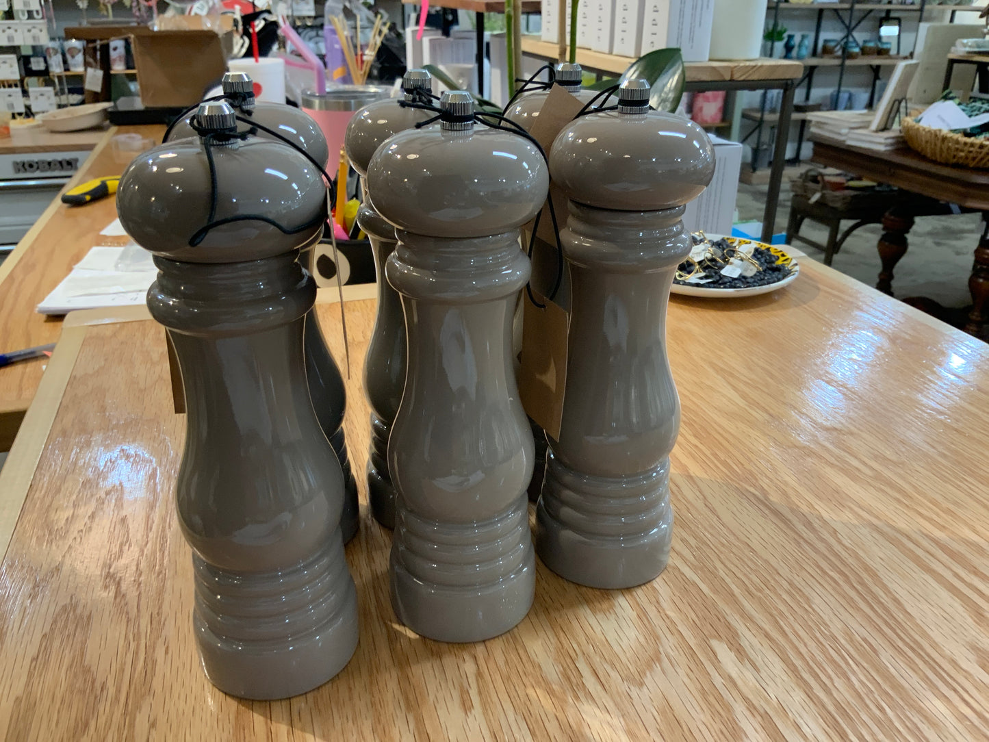 Rubberwood Pepper Mill, Grey