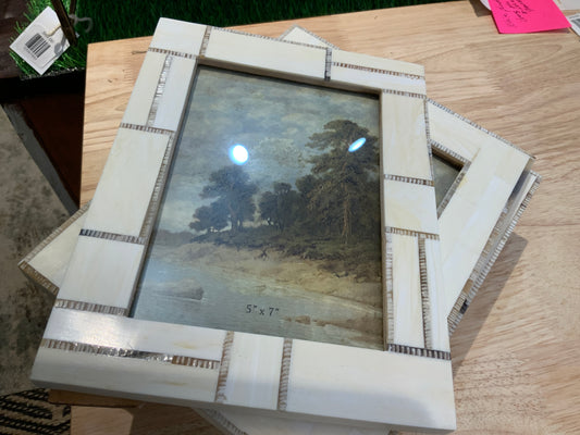 Resin Photo Frame w/ Horn Inlay 5x7