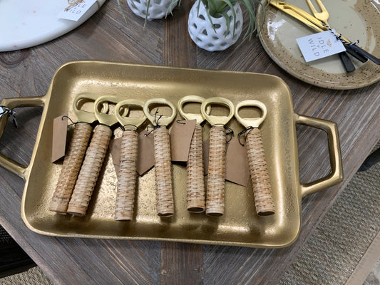 Brass/Rattan Bottle Opener