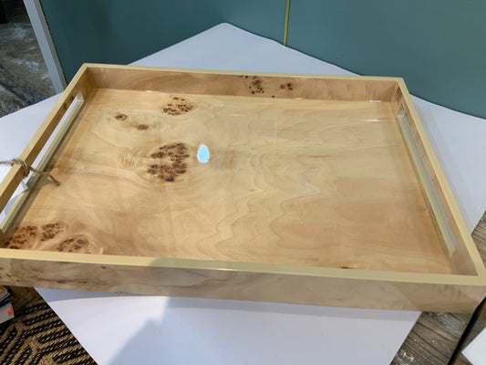 Mdf  &  Burl Veneer Tray Large