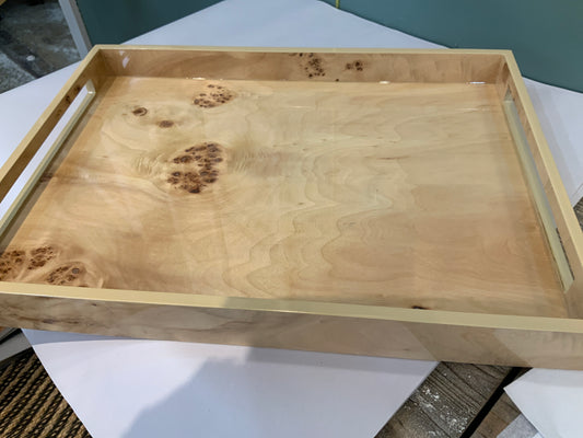 Mdf &  Burl Veneer Tray Small